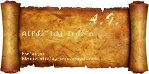 Alföldy Irén névjegykártya