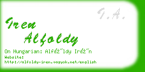 iren alfoldy business card